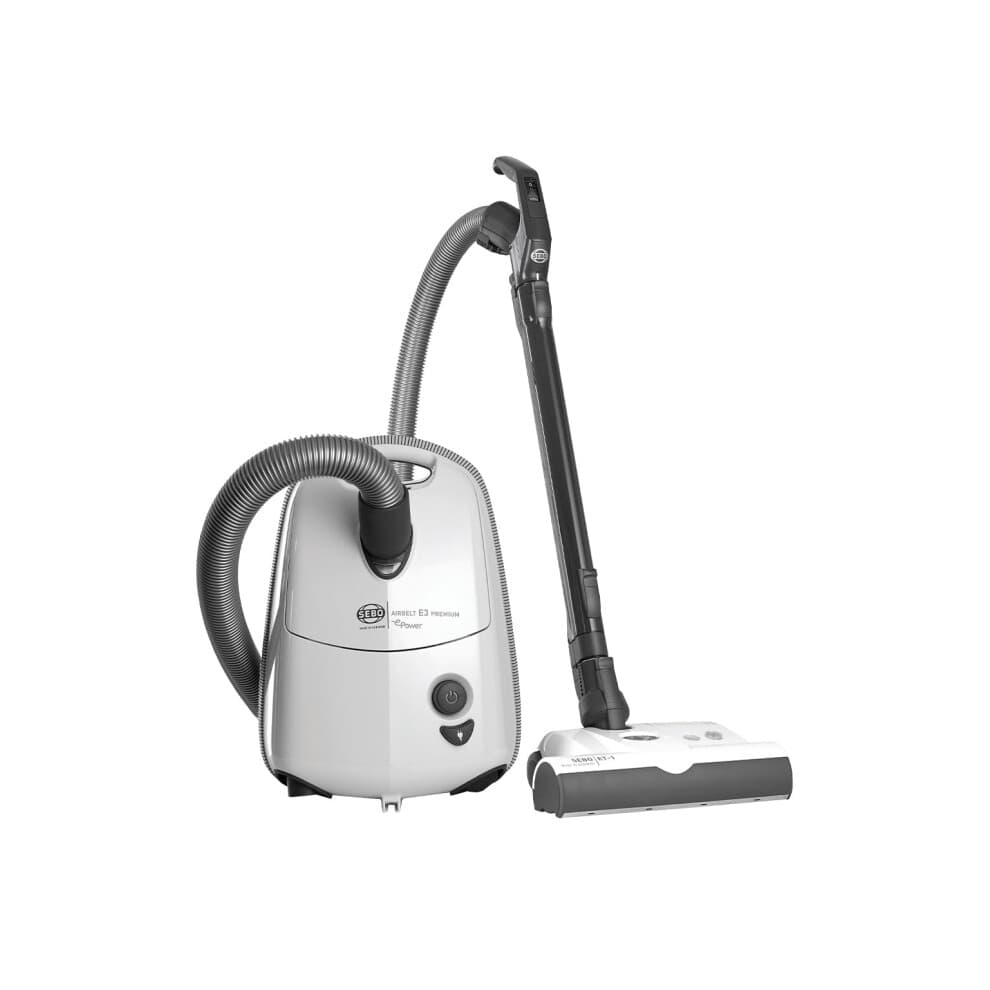 SEBO E3 Premium ePower Boost 890W Bagged Cylinder Vacuum Cleaner in White