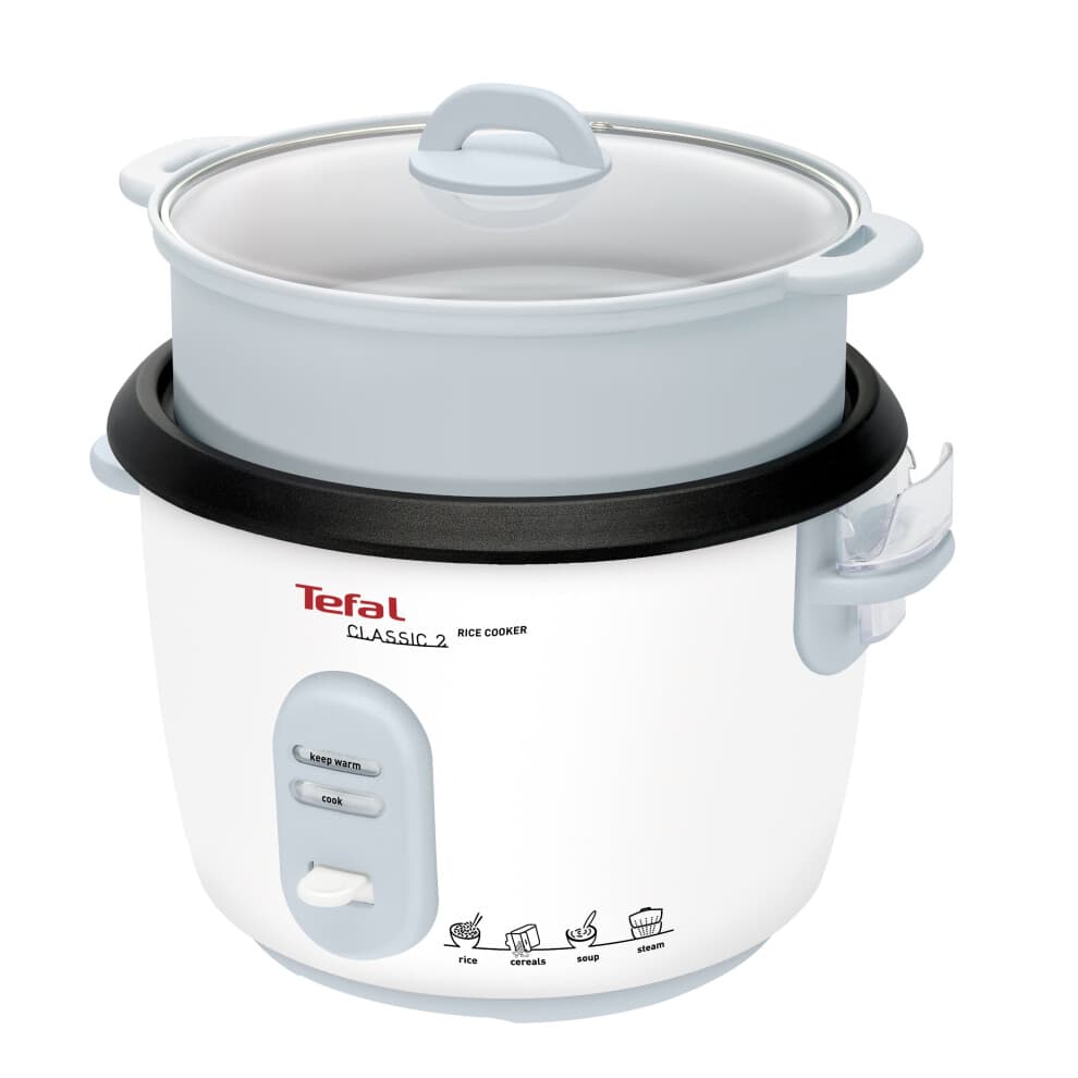 Tefal RK1011 Rice Cooker with Steamer Insert, White
