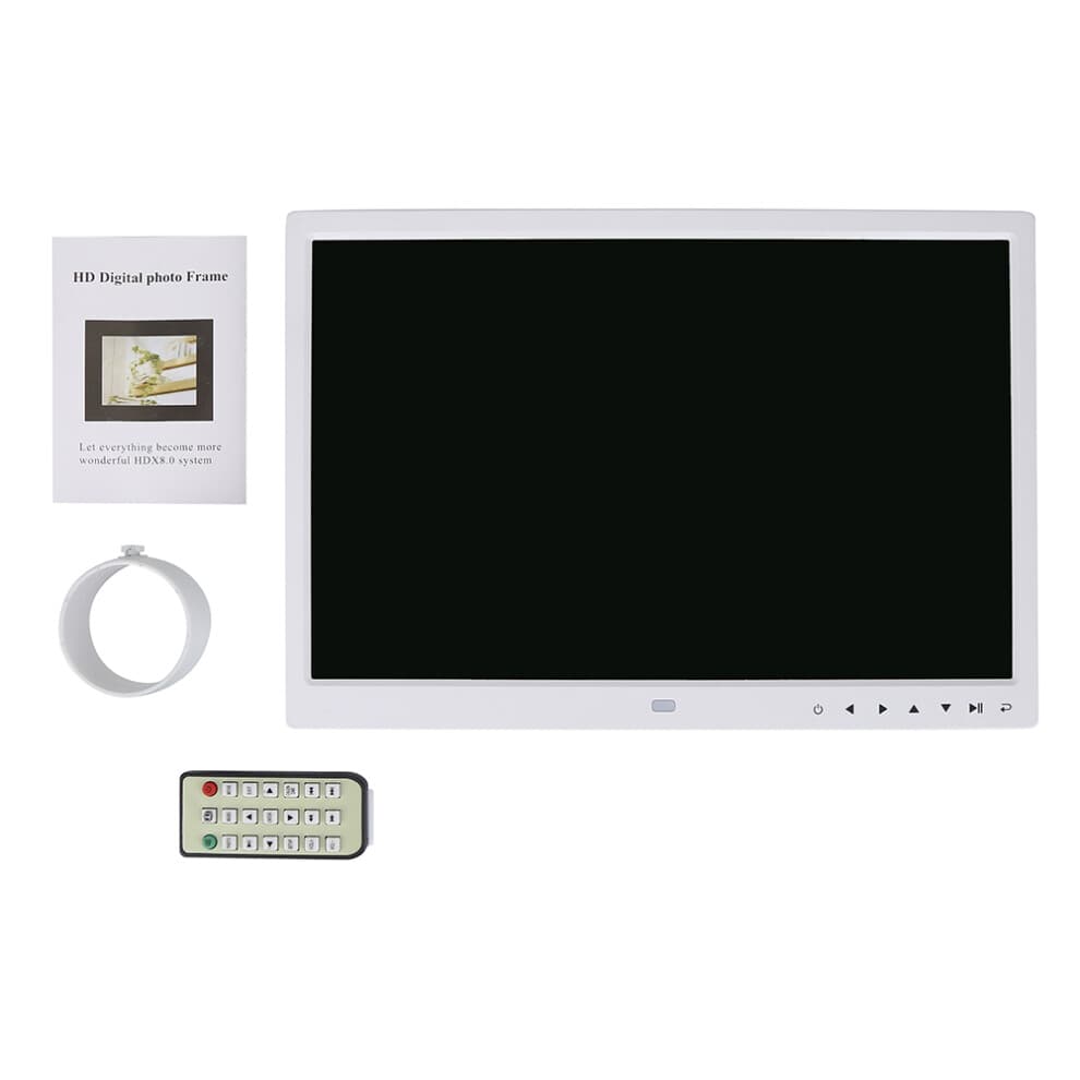 HD Digital Photo Frame Display Built-In Speaker Digital Frame With Touch Buttons Mp3 Player Alarm Clock 15 Inch Premium Abs Frosted Matte Surface