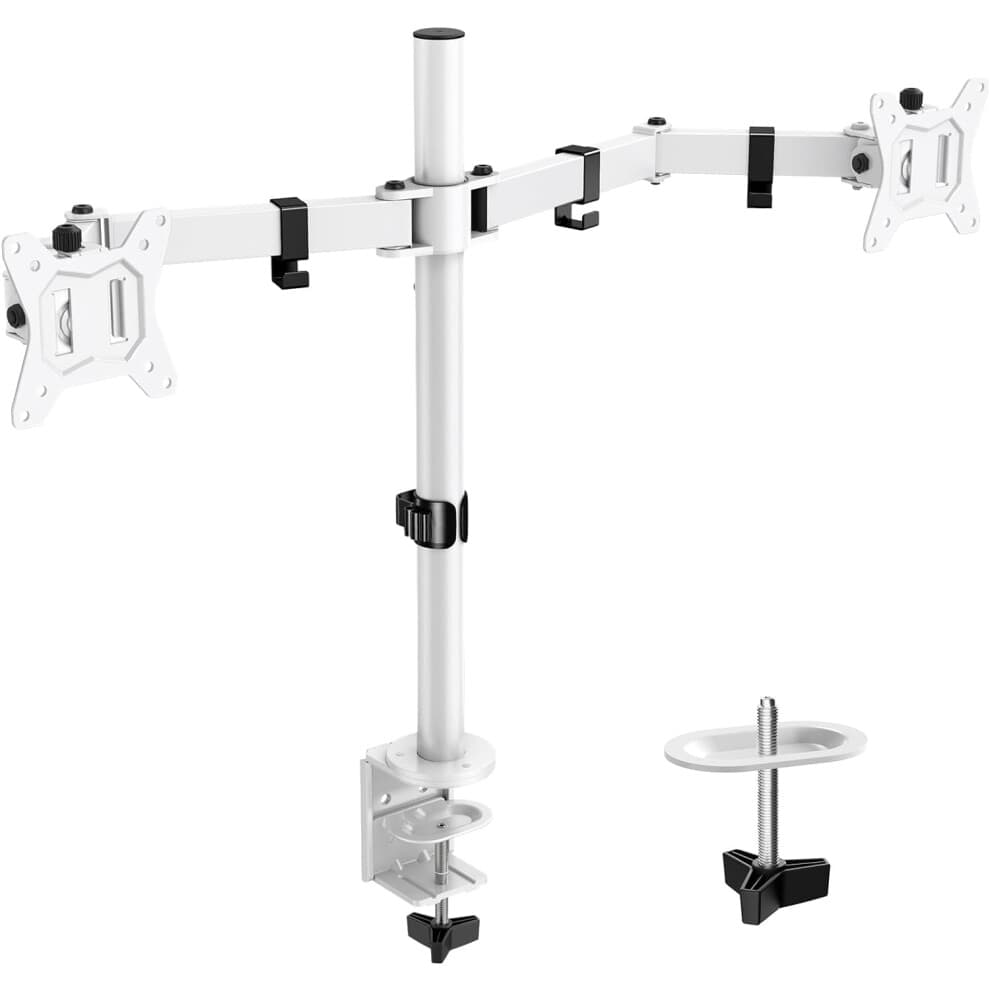 ErGear Dual Monitor Stand for 13 to 32 Inch Screens, Dual Monitor Arm Desk Mount Ergonomic Viewing Angle, Adjustable, Holds up to 8kg per Arm, VESA