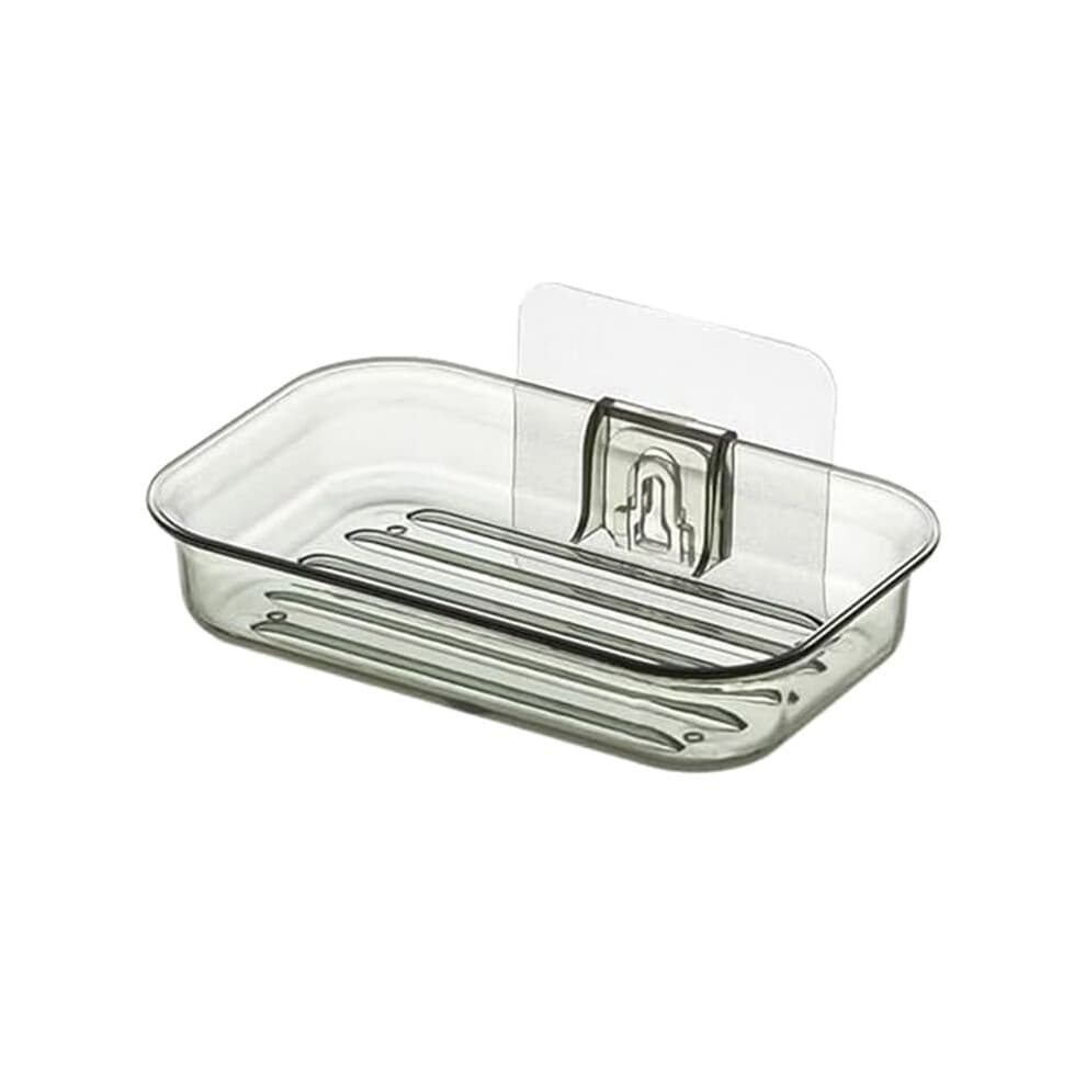 Easy Installation Soap Holder Kitchen Wall Mount Dish No Drill Modern Clear Drain Bathroom Shampoo Bar ShowerContainer B