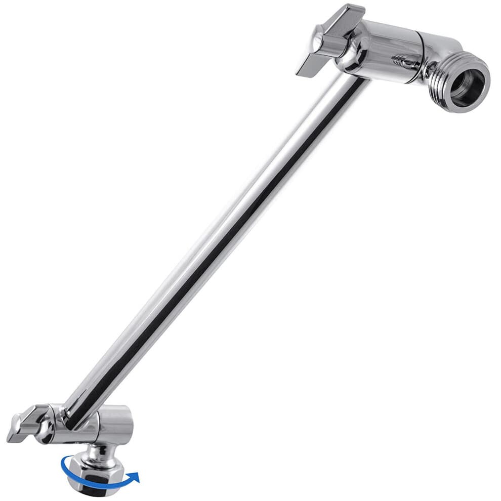 Adjustable Shower Arm Extension By, Brass Shower  Extension Arm with High Polished Chrome Finish 11+ Inch