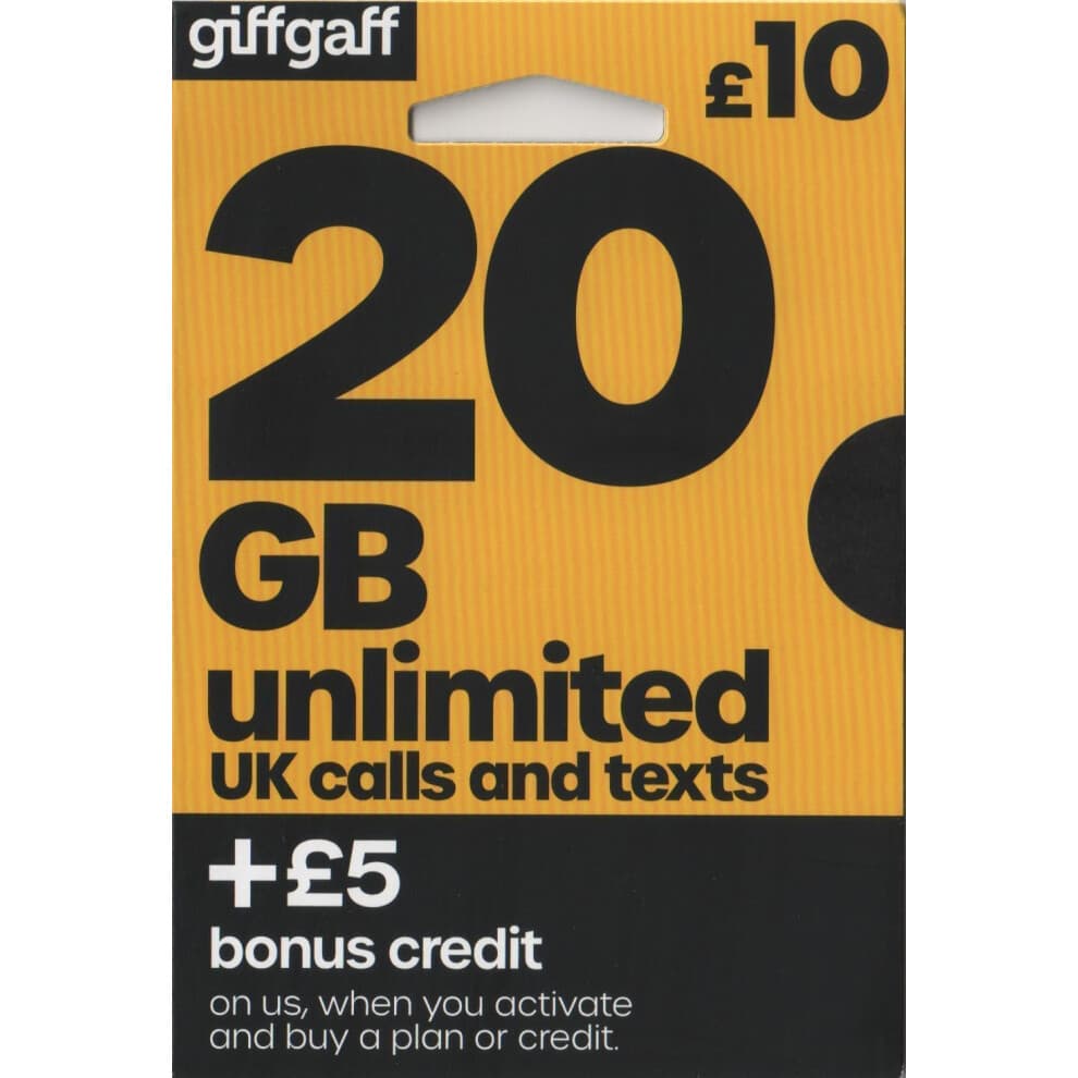 giffgaff O2 4G Multi Sim Card For PAYG - UNLIMITED CALLS, TEXTS & DATA - get 5 BONUS CALL CREDIT with your first Top up! Fits ALL devices eg. iPhone