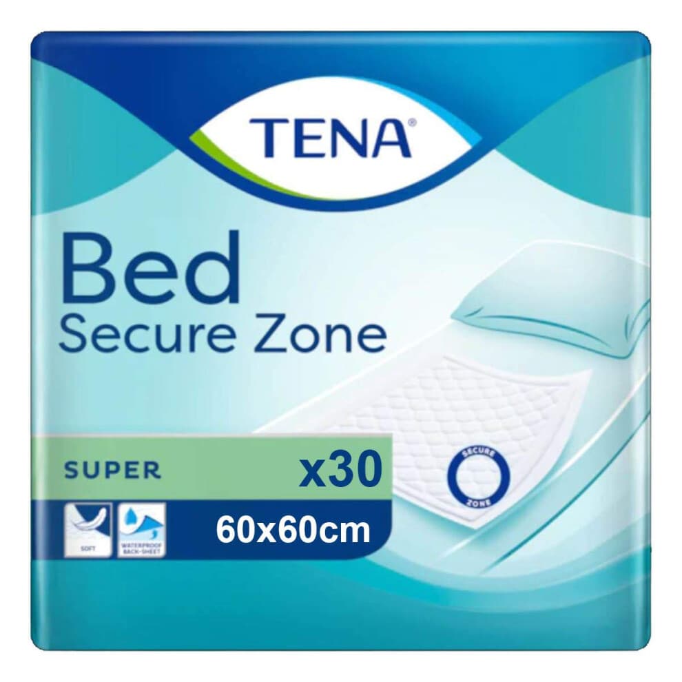 TENA D418005 Bed Super Pad, 60cm x 60cm, Pack of 30