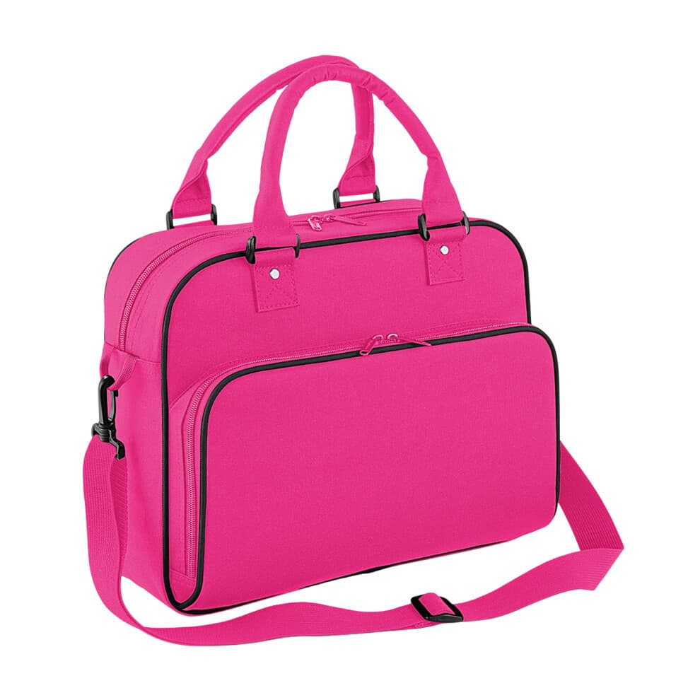 (One Size, Fuchsia/Black) Bagbase Childrens/Kids Dance Contrast Piping Carry Bag