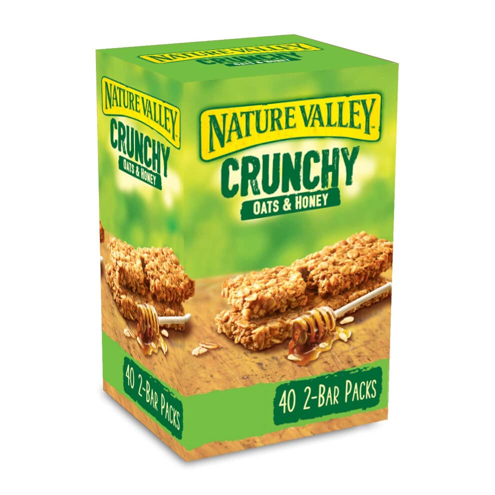 Nature Valley Crunchy Granola Bars Oats n Honey 40 Pack 2 Bars Per Pack