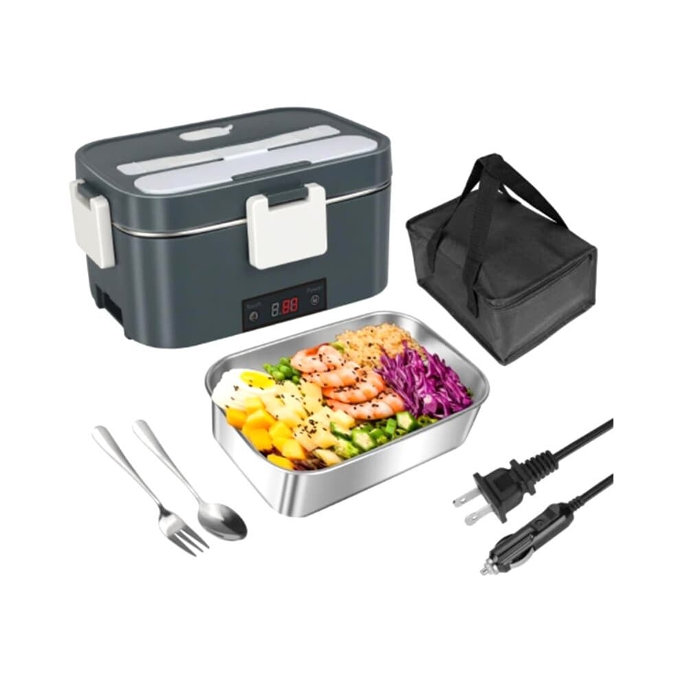 Electric Lunch Box: Portable Food Warmer with Fast Heating (1.8L), Ideal for Travel, Work, or the Car A EU Plug