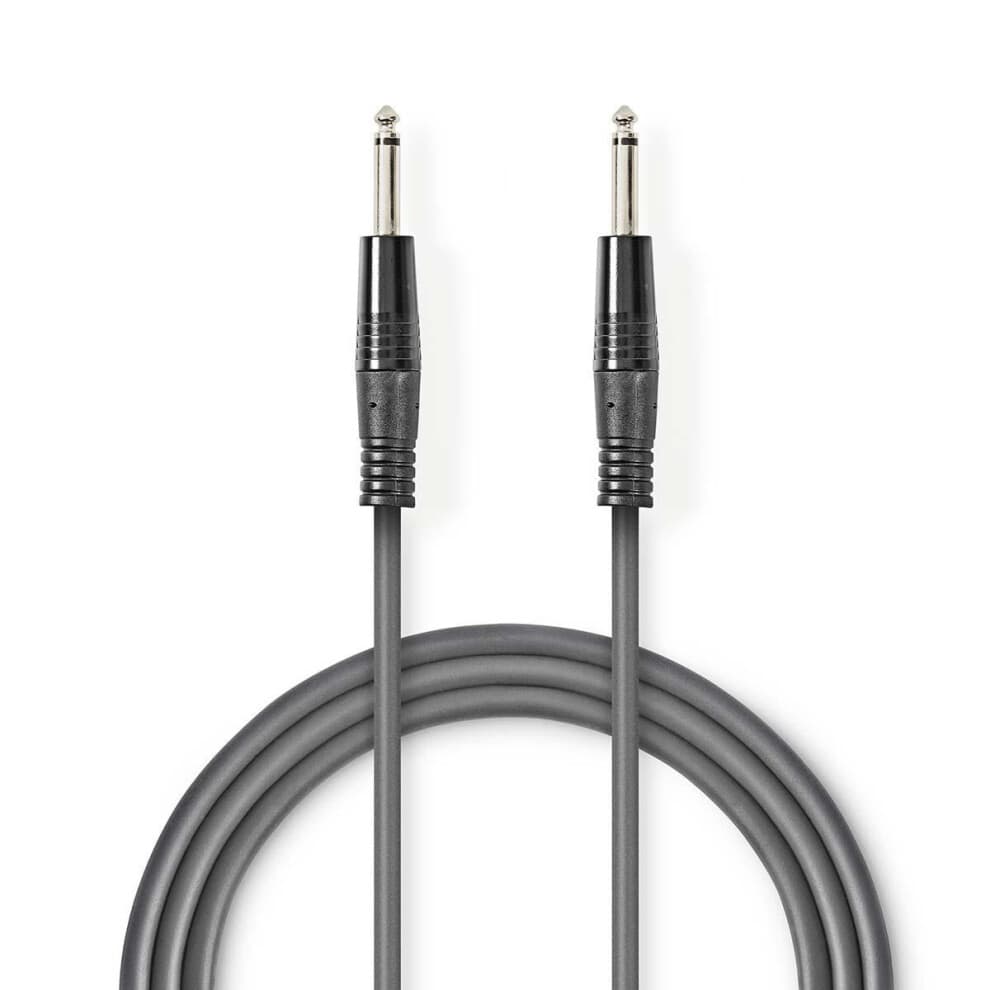 Mono audio cable | 6.35 mm Male | 6.35 mm Male | Nickel Plated | 5.00 m | Round | PVC