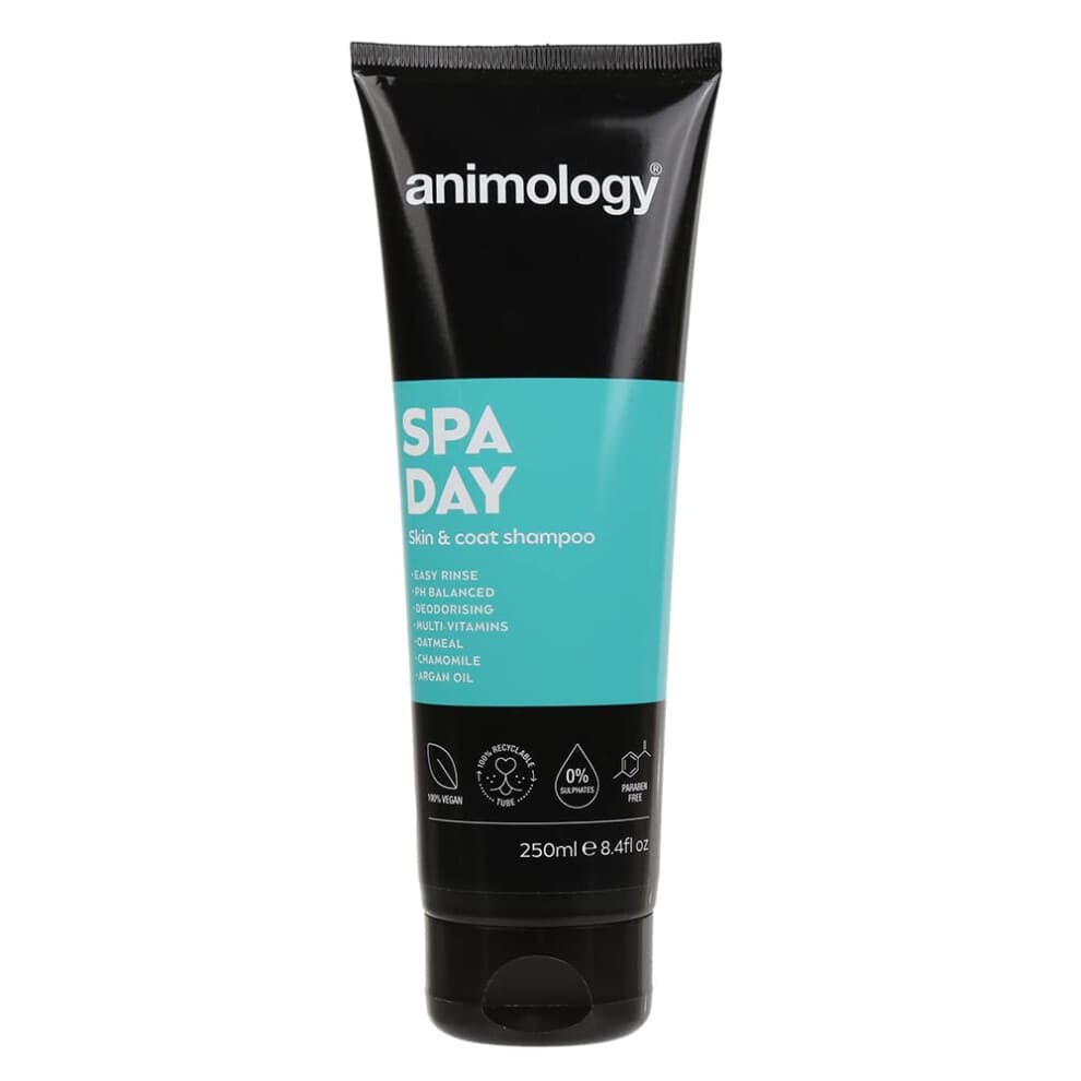 Animology Spa Day Dog Shampoo 250ml | Easy Rince |PH Balanced | Deodorising | Multi Vitamins Oatmeal, Chamomile & Argan Oil | 100% Vegan and