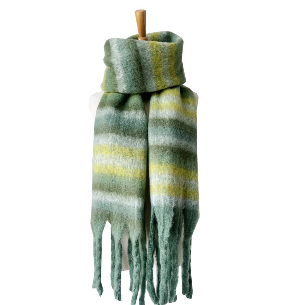 Winter Warm Scarf Compatible with Women Long Shawl Large Scarves Fringed Striped Scarf Cold Weather Thick Blanket Scarfs Color