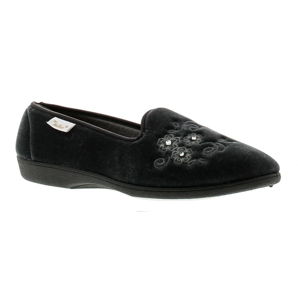 (Grey, 4 (Adults')) Dr Keller Womens Slippers Ballerina Mabel Slip On dark grey UK Size