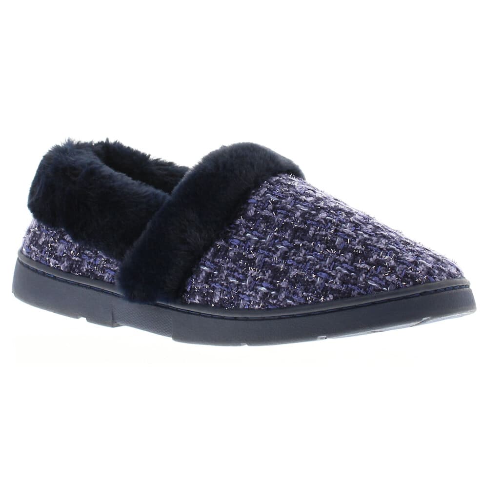 (Navy, 8 (Adults')) Strollers Womens Slippers Avon Slip On Fluffy Faux Fur Navy UK Size