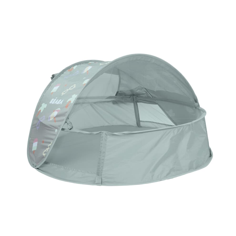 BÉABA, Beach Tent – 2-in-1 Baby UV Protection Tent, 0–24 Months, Maximum Sun Protection UPF 50+, UV Filtered, 360 Ventilation, Mosquito Nets, S