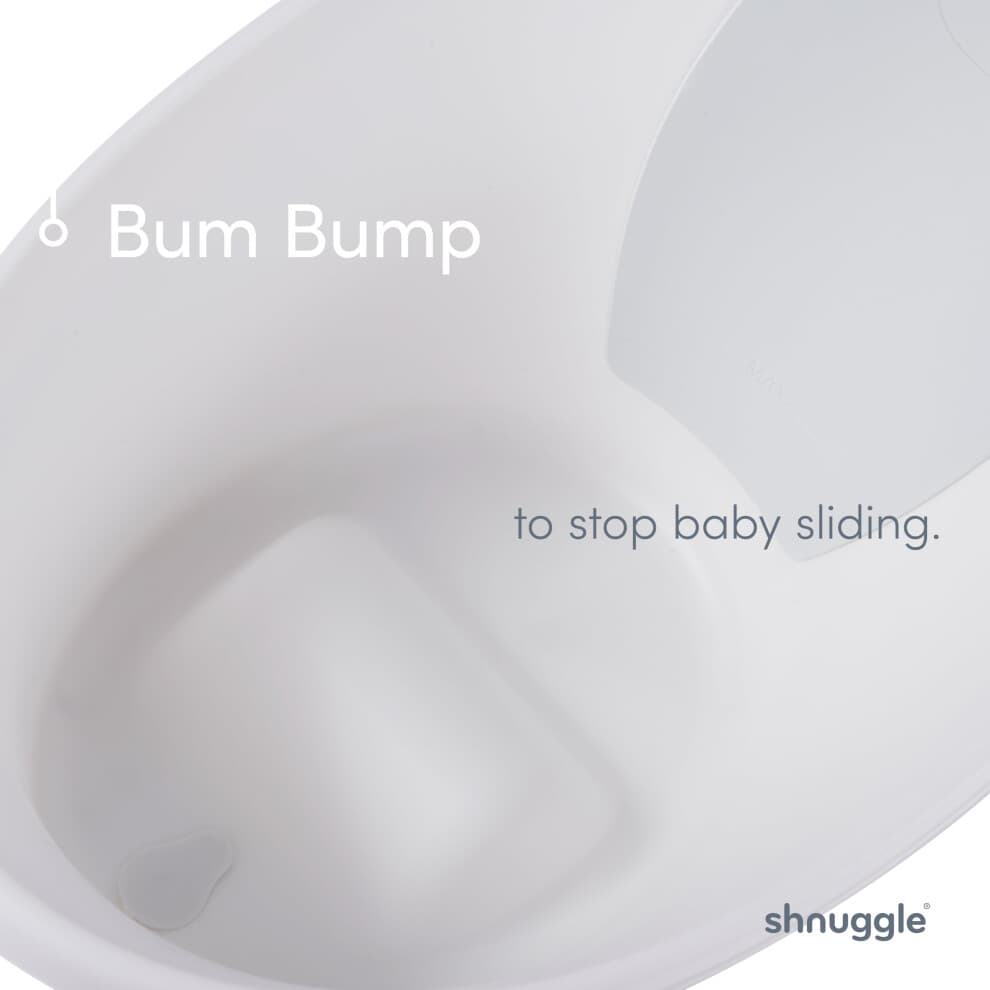 Shnuggle Baby Bath Tub Featuring Ergonomic Bum Bump Support Soft Foam