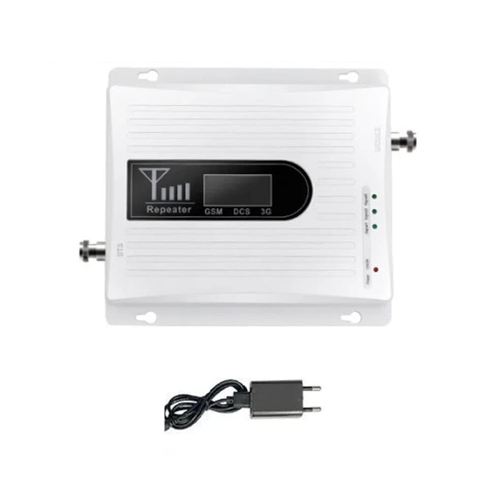 Cell Phone Signal Booster 900/1800/2100MHz 2G/3G/4G Home Coverage 100-500m² with LED Display EU PLUG
