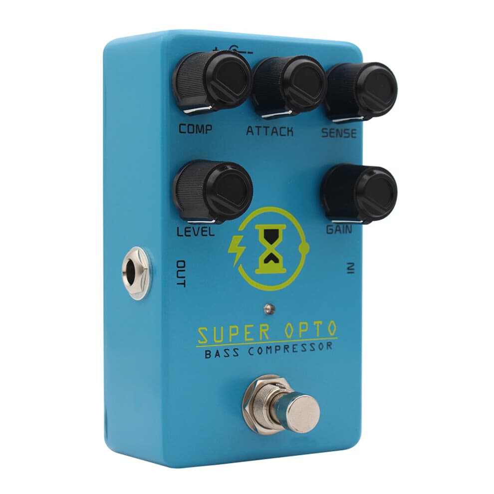 Blue Aluminum Bass Compressor Pedal With Dynamic Response And Clean Sound SUPEROPTO