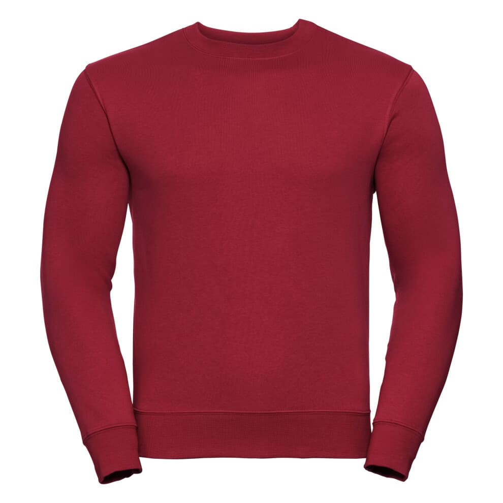 (S, Classic Red) Russell Mens Authentic Sweatshirt (Slimmer Cut)