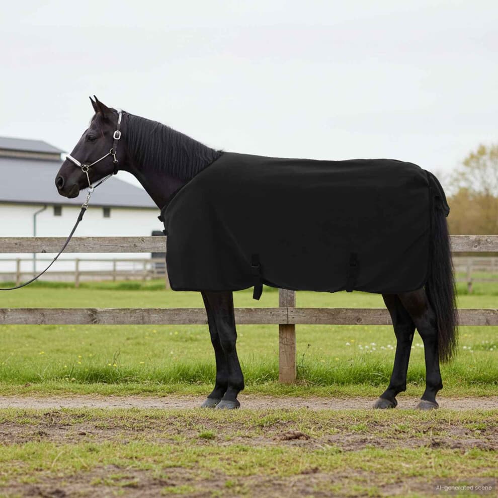 vidaXL Horse Blanket Black 105 cm Polyester