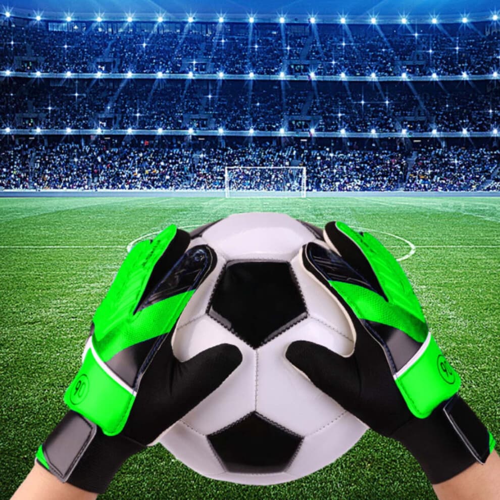 Football Goalkeeper Gloves Rubber Protection Green Blue
