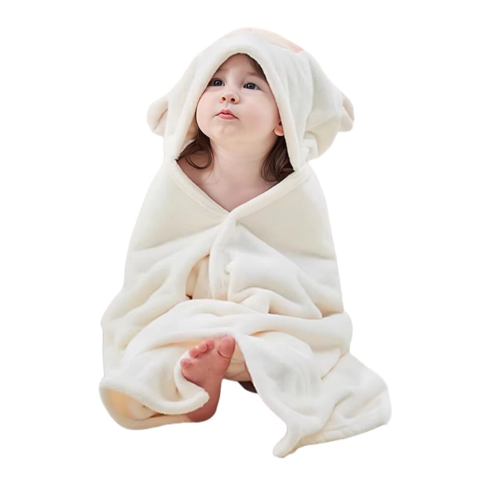 HAGOT Hooded Baby Towel, 120x84cm Soft Warm Absorbent Baby Bath Towels, Absorben