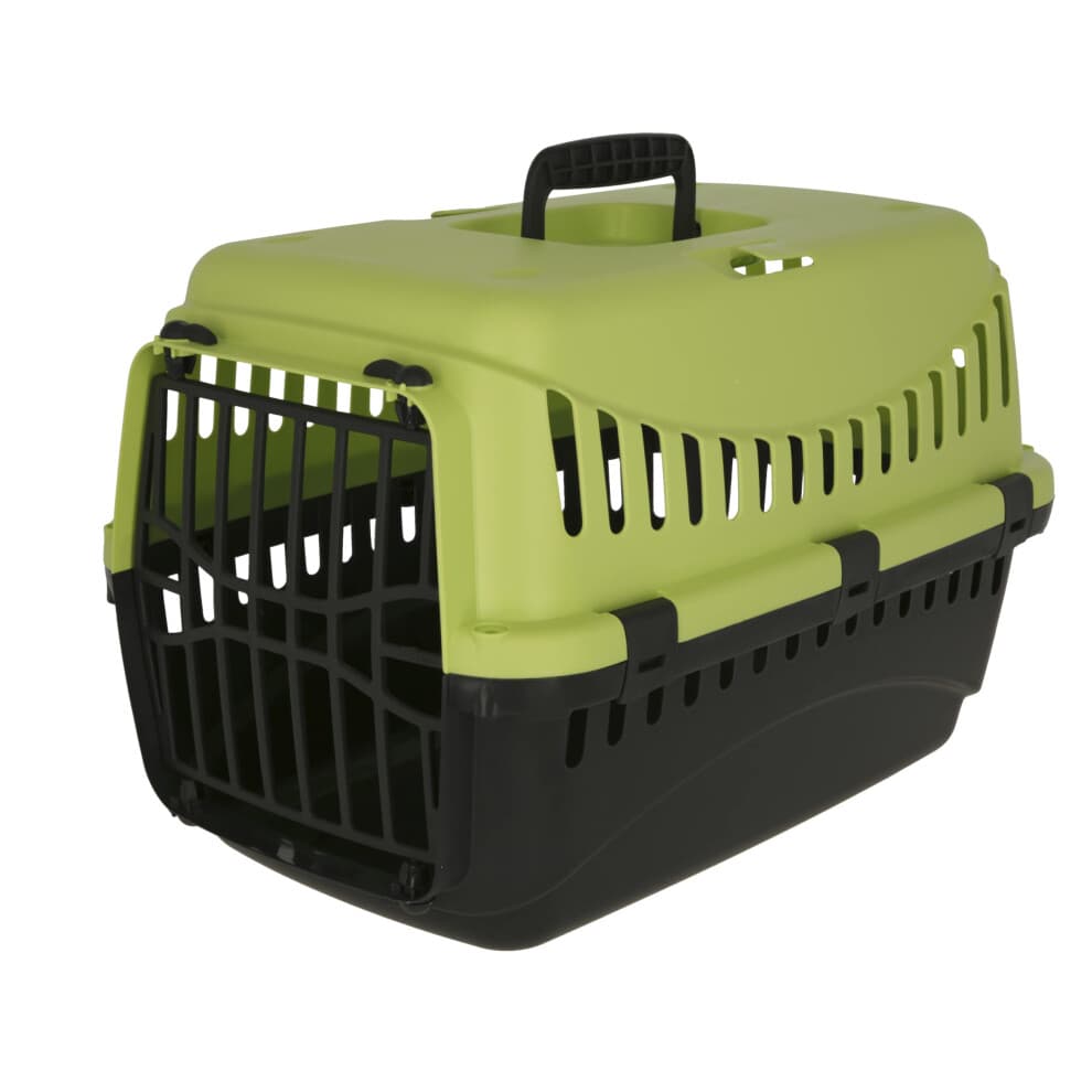 Kerbl Transport Box Expedion with Plastic Door, 45x 30 x 30 cm, Green/ Dark Grey