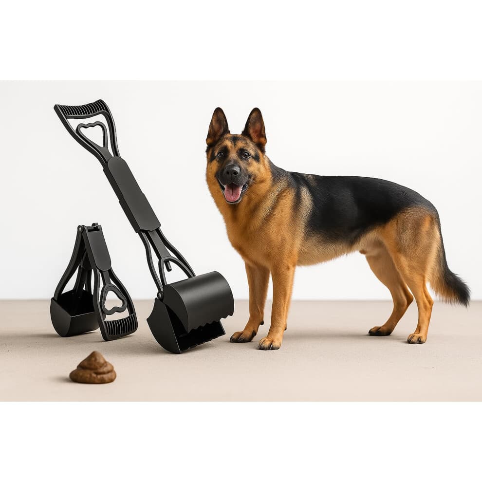 SuperGift.com Pet Waste Picker - Foldable Pet Waste Picker with Long Handle - Portable Dog Poop Scooper for Grass, Ideal for Dogs and Cats (