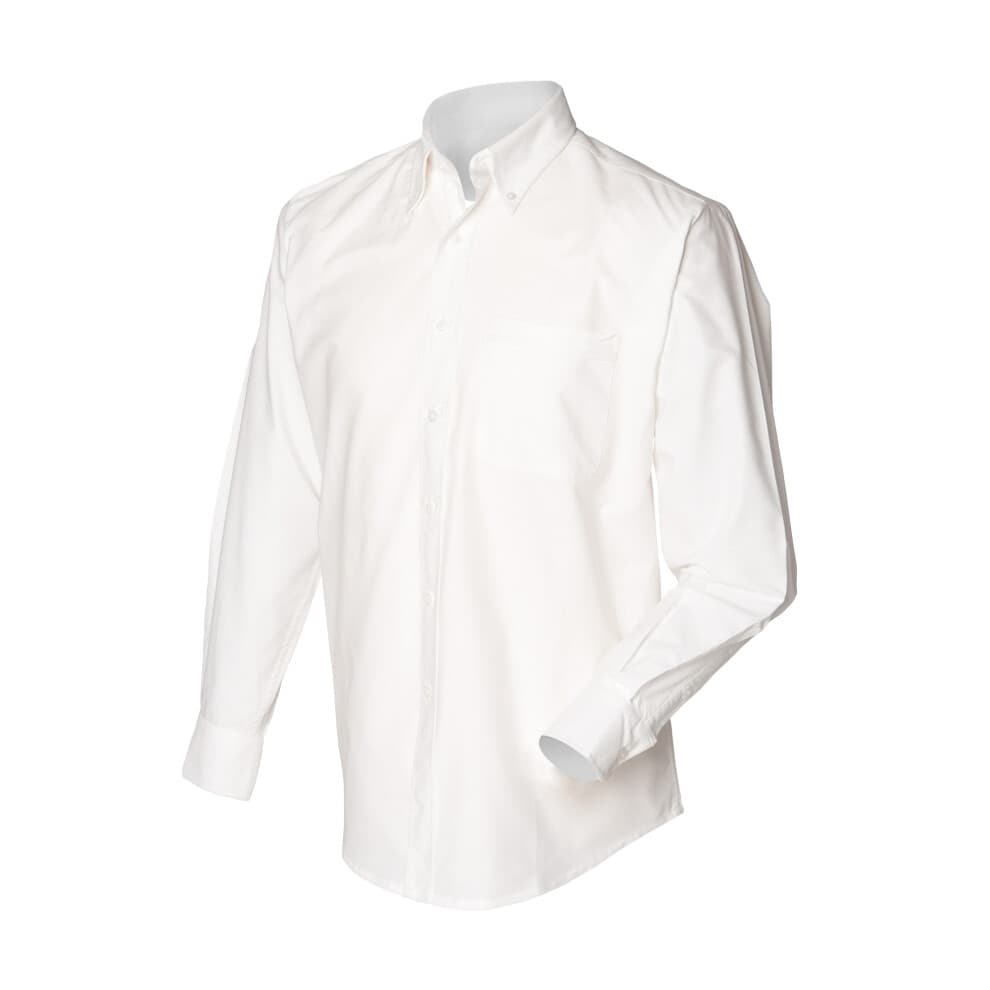 (3XL, White) Henbury Mens Long Sleeve Classic Oxford Work Shirt