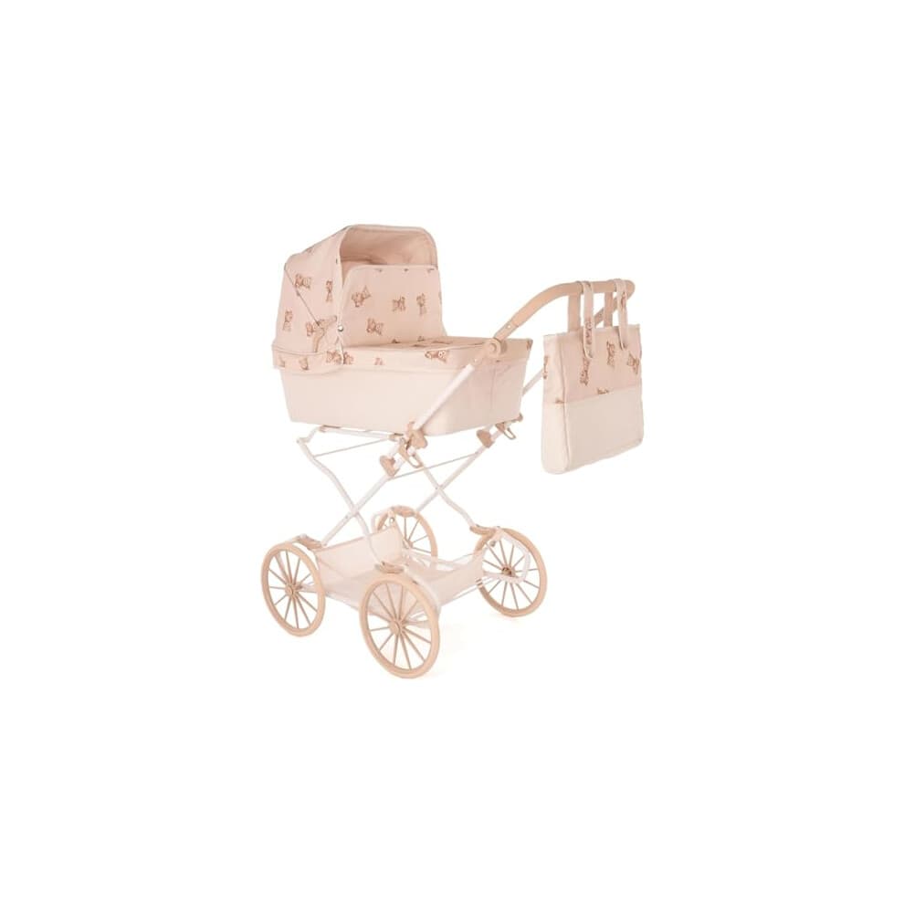 Roma Teddy Reborn Dolls Pram for Taller Children & Older Kids Aged 3-12 Years | Tall Toy Pushchair with Adjustable Handle (62.5-93cm), Vintage Style,