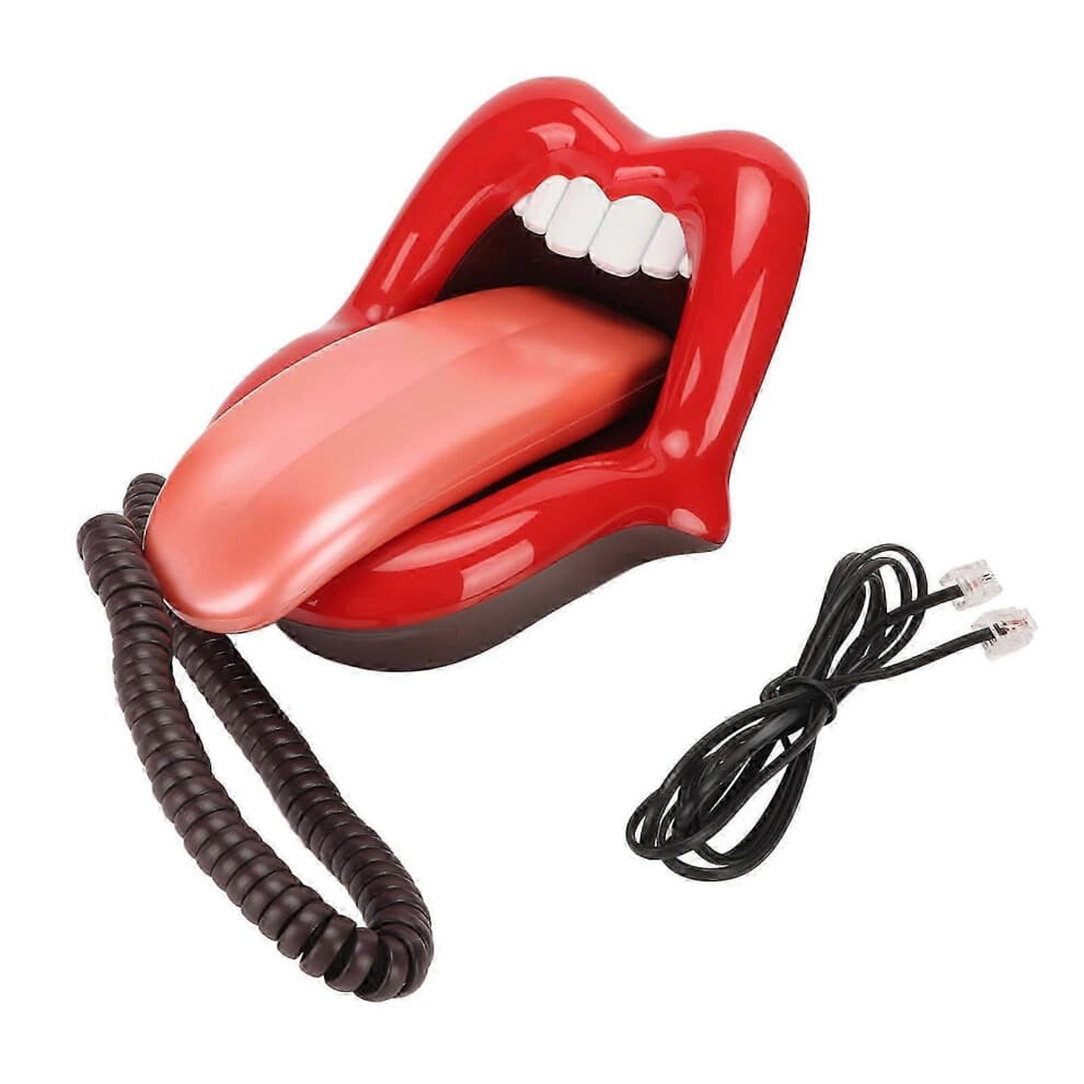 2025 Large Tongue-Shaped Red Corded Phone Cute for Home and Office Decoration