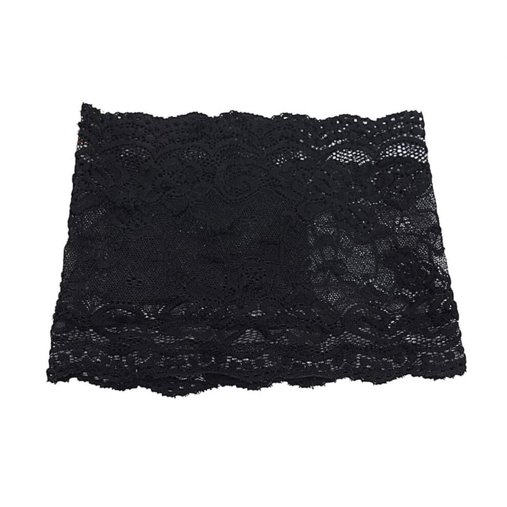 Women Lace Thigh Band with Anti-Slip Cellphone Pocket, Size L, Black