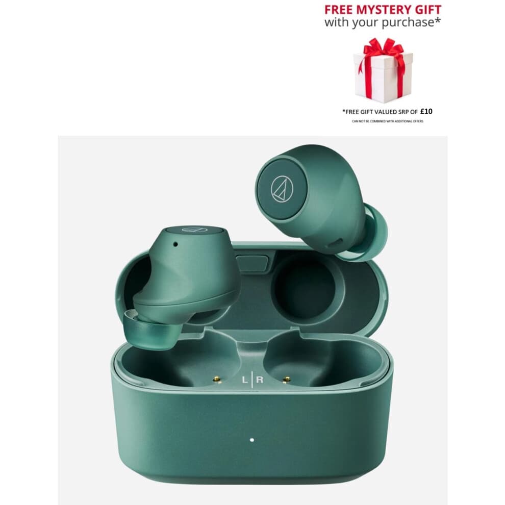 (Green) Audio-Technica ATH-CKS30TW+ Wireless Earbuds - Free Gift RRP 10!