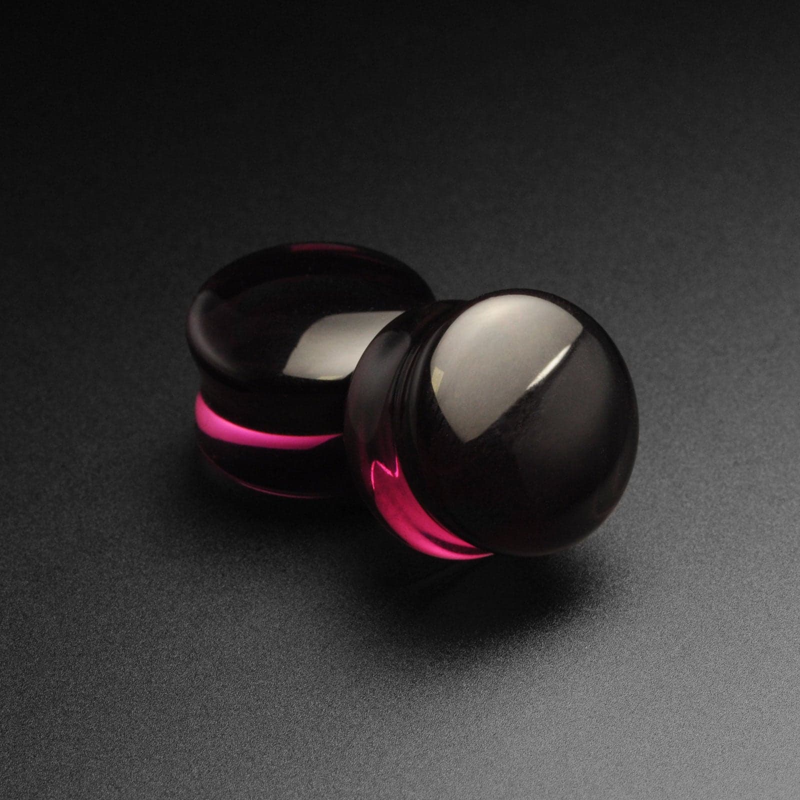 Burgundy Glass Double Flare Convex Plug