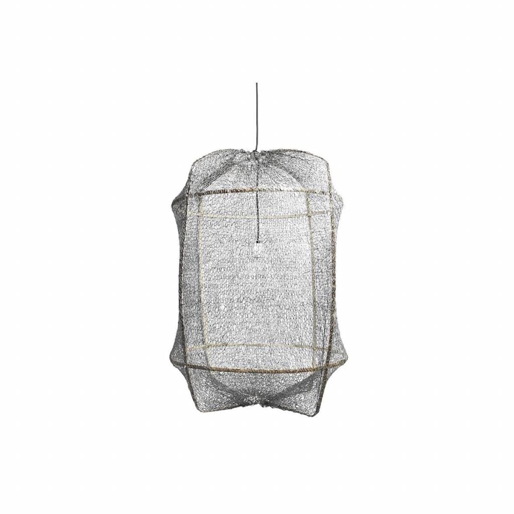 Ay Illuminate Hanging lamp Z1 black sisal net gray ø67x100cm
