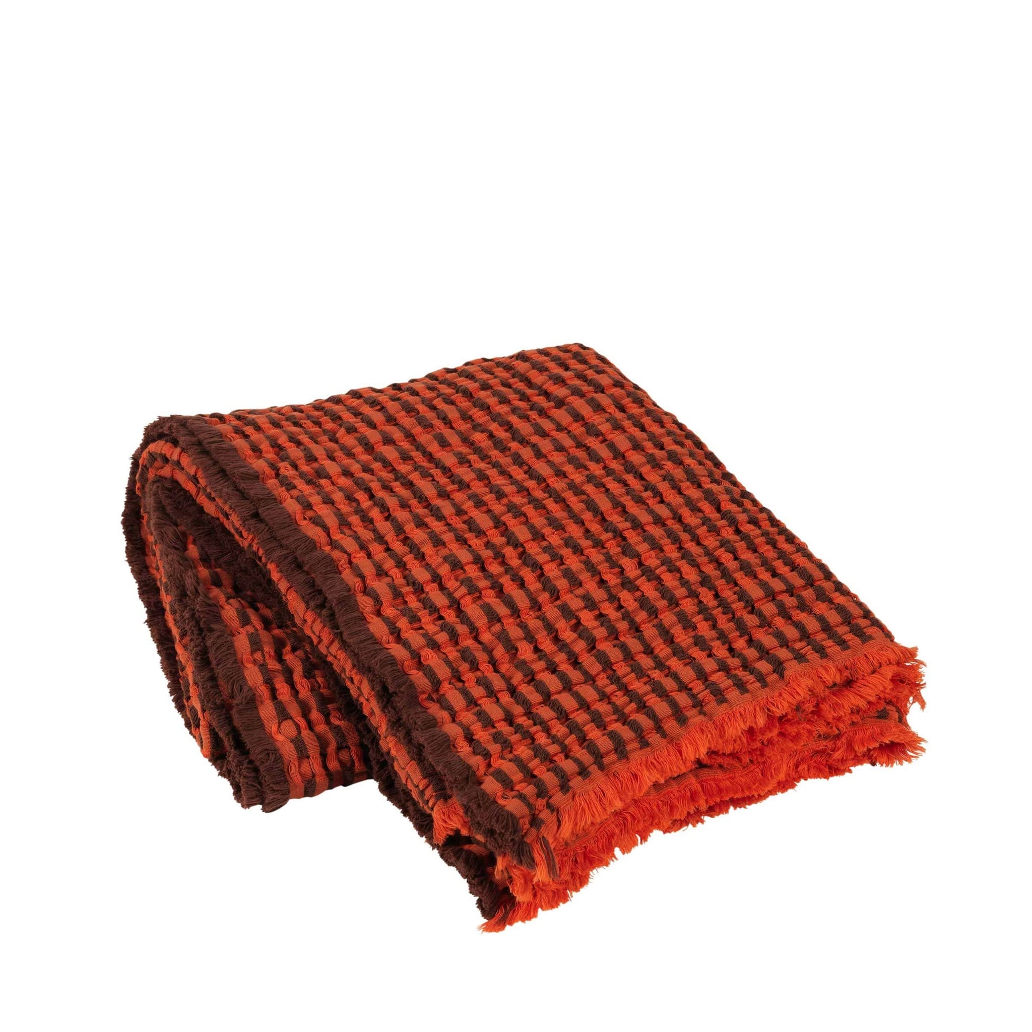 Broste Copenhagen Linda plaid pumpkin/orange - 130x180cm