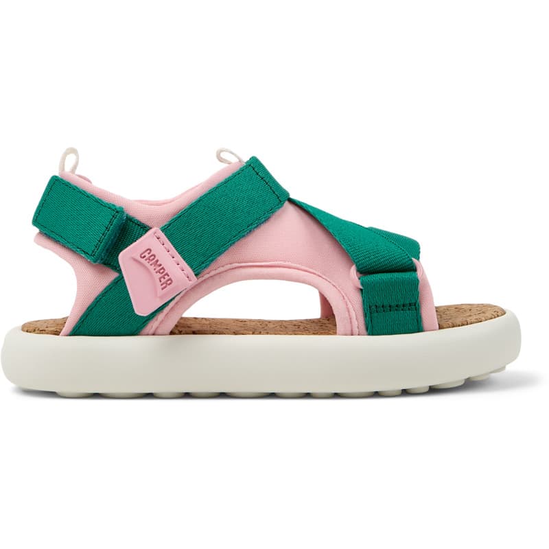 CAMPER Pelotas Flota - Sandals for Girls - Pink,Green, size 13, Cotton fabric