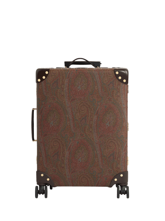 Etro, Etro X Globe-trotter Arnica And Leather Carry-on Case, Man, Brown