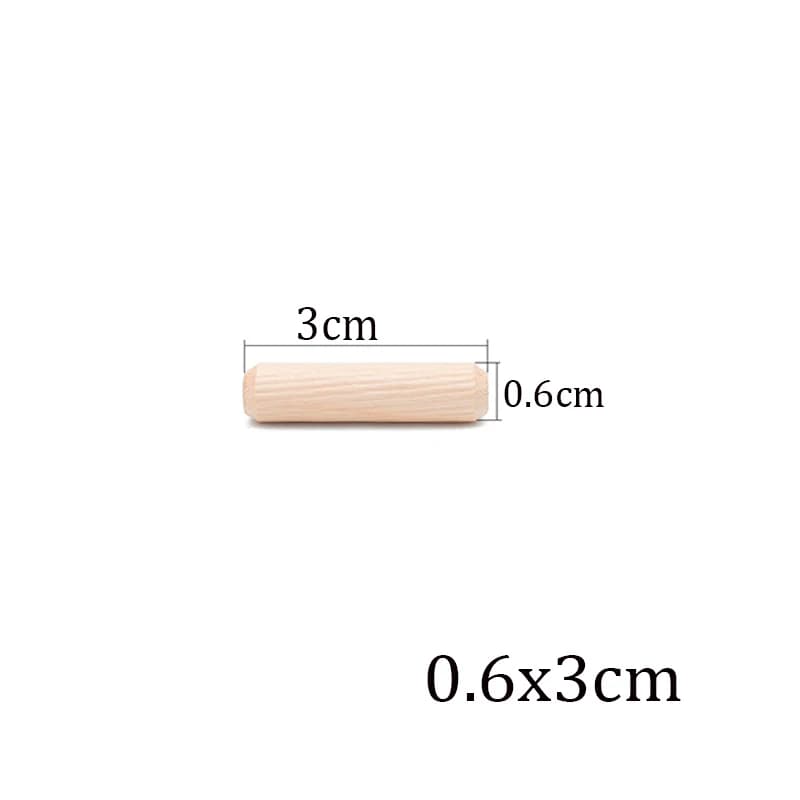 Wooden Dowel Pins Grooved Dowels Plugs Chamfered Fluted Pin Wood for Furniture