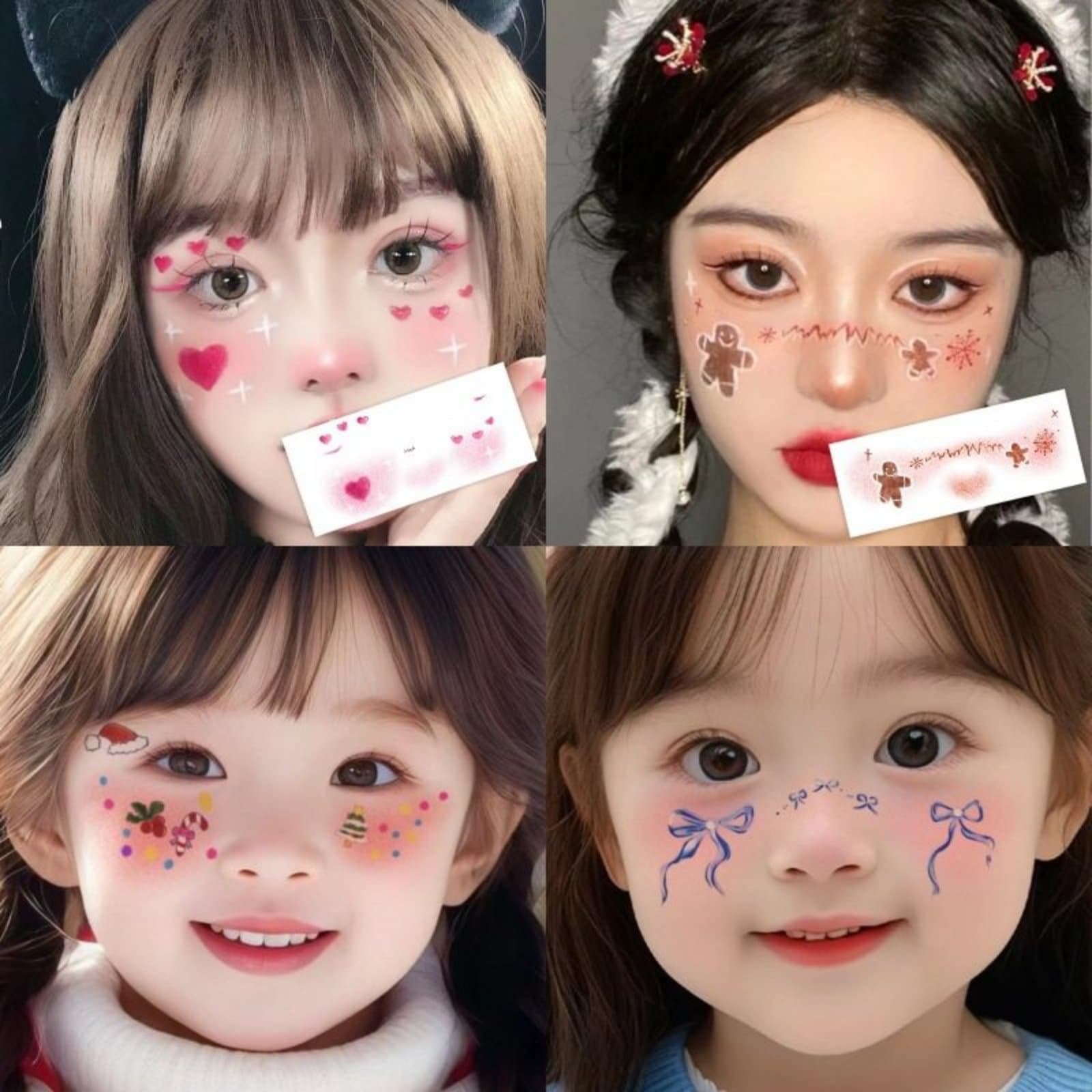 Face Gem Sheet Preglued 3D Glitter Shine for Parties