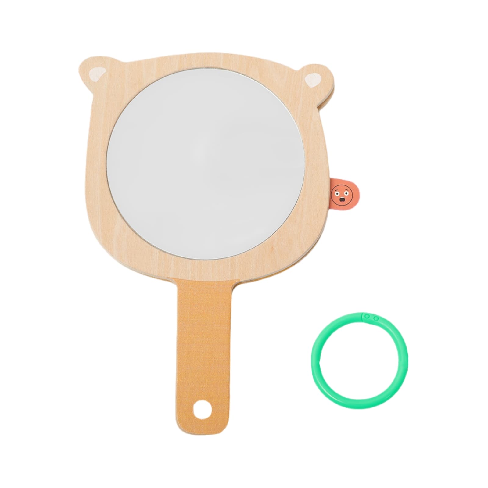 Bear Mirror with Loop Sensory Toy Compact for Babies