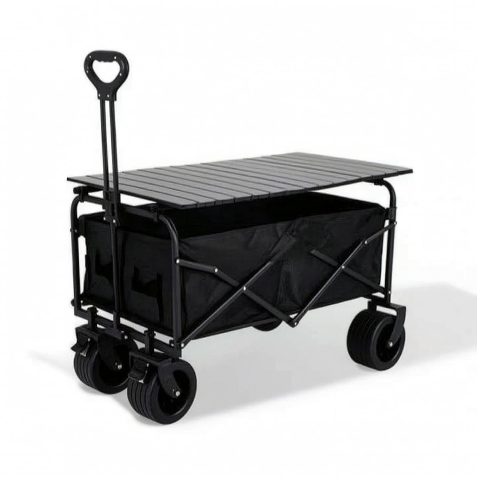 Folding Wagon Cart Portable Collapsible Wagon with All-Terrain Wheels for