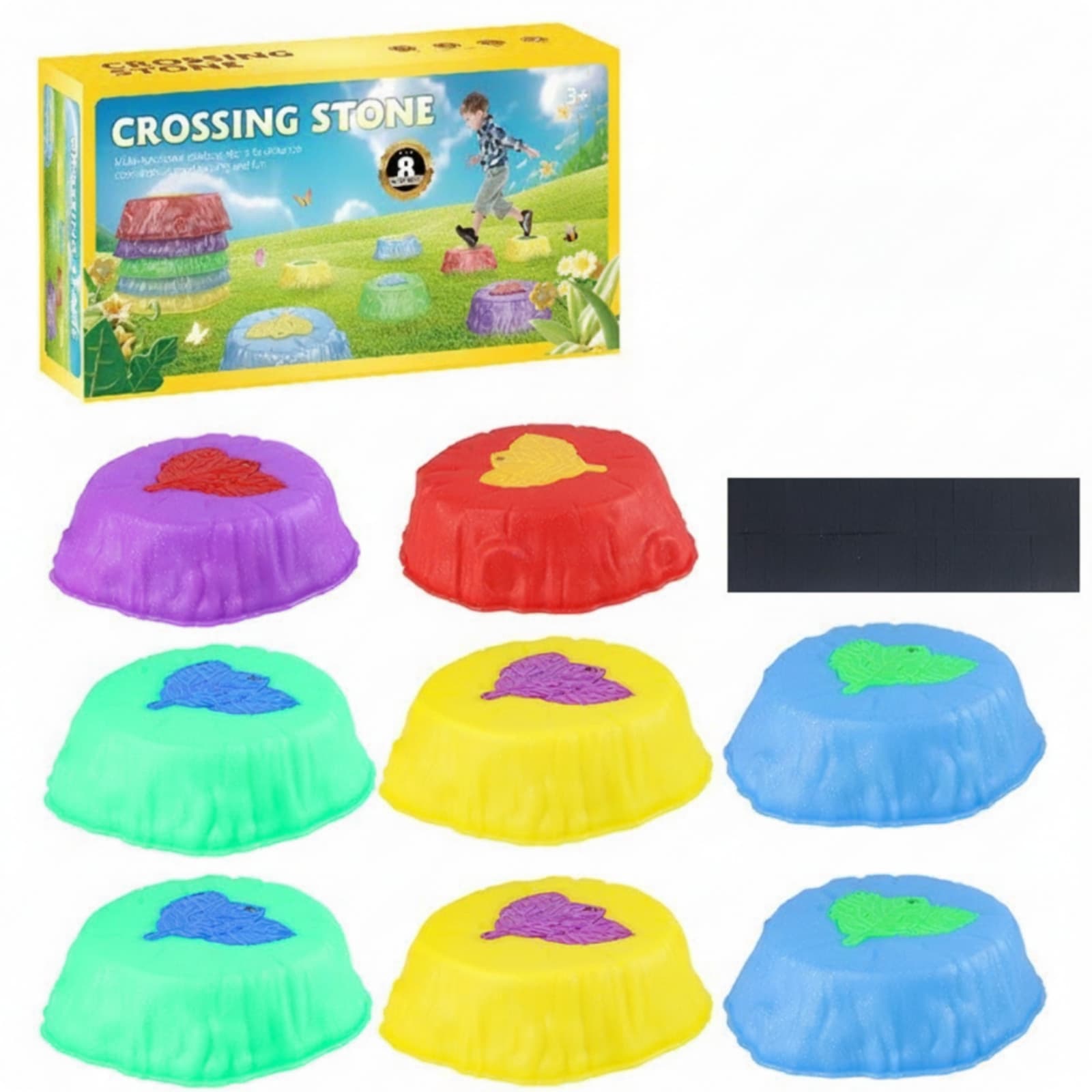 8 Pieces Stepping Stones with Anti-Slip Pad Sturdy for Indoor Obstacle Course