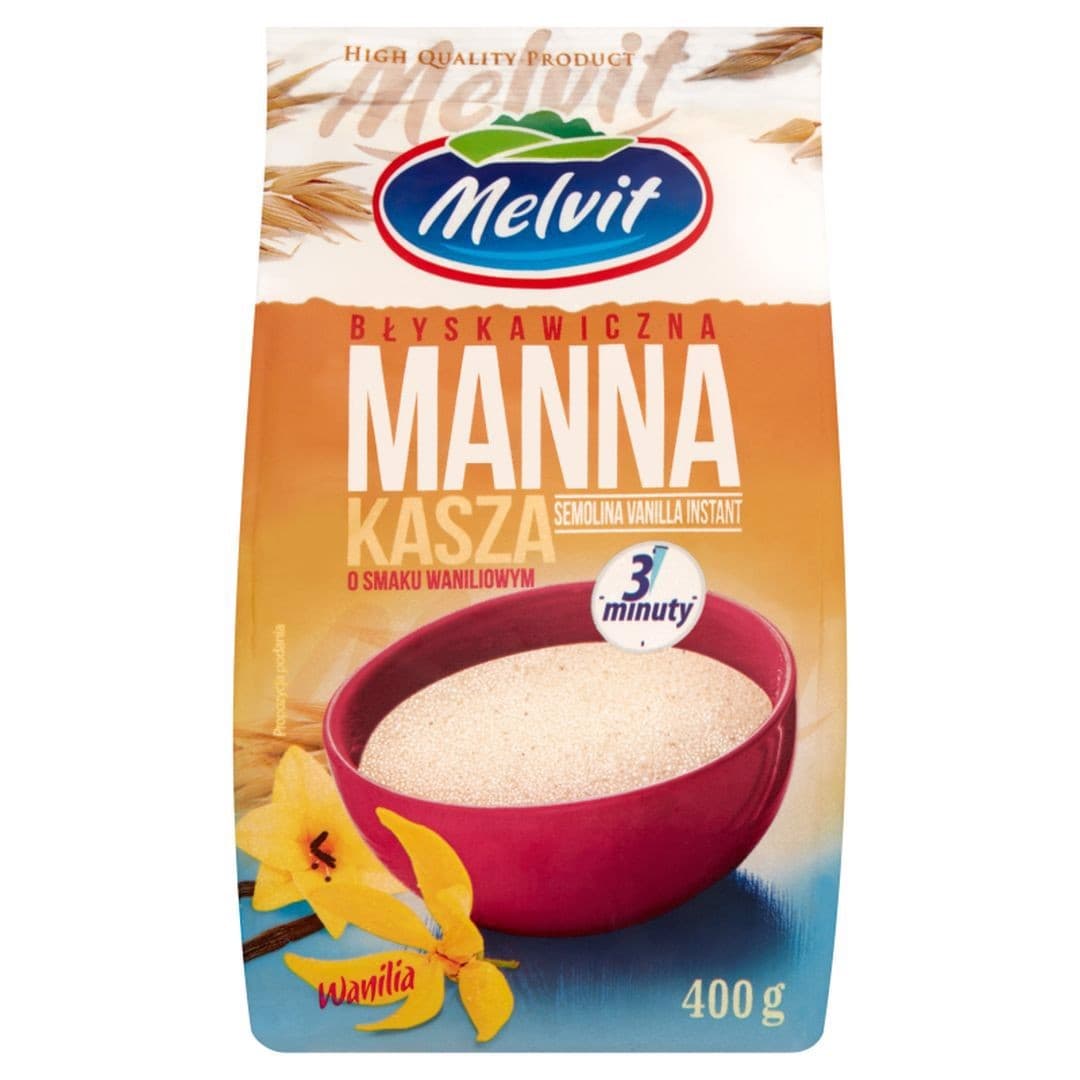 5906827012194 Melvit Błyskawiczna kasza manna o smaku waniliowym 400 g MELVIT