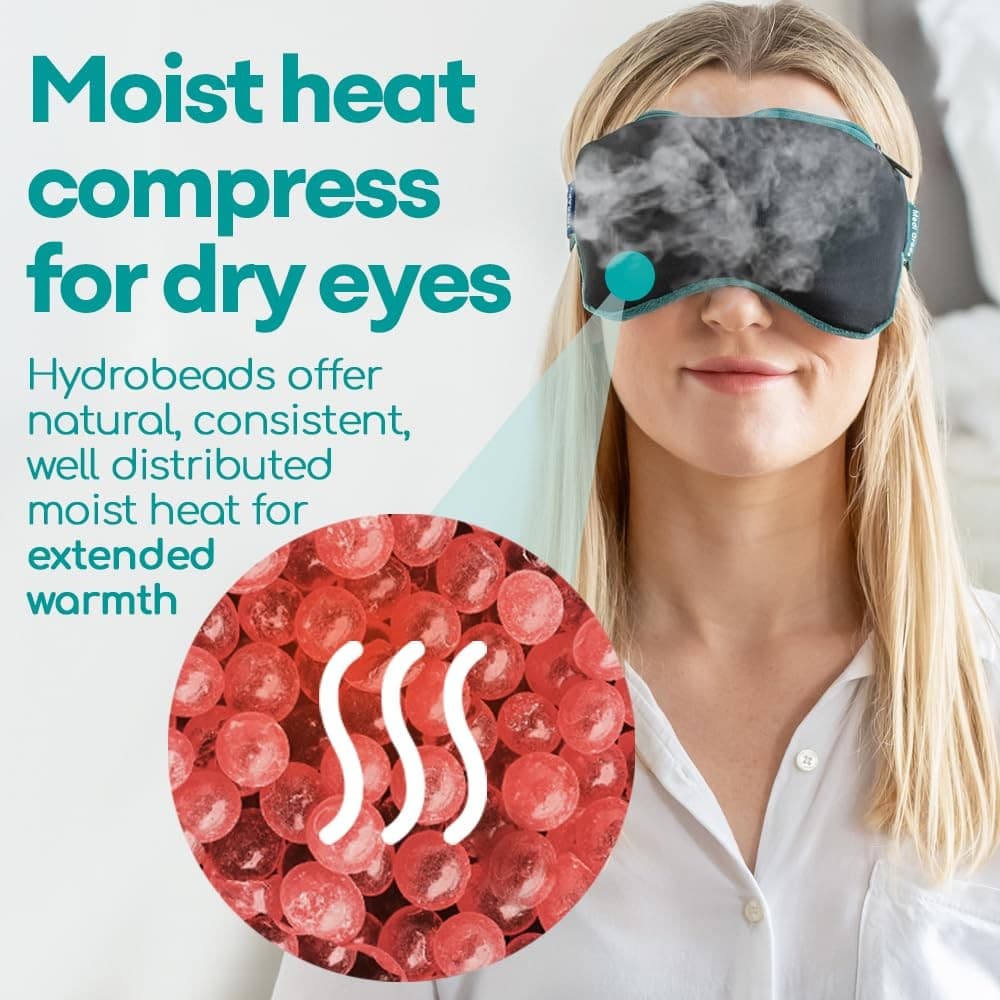 Medi Grade Heated and Cooled Eye Mask - Black Silk| 1 count (Pack of 1)| Blue view 2