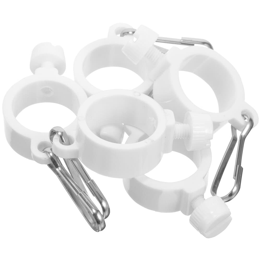 5 Pcs Flag Pole Rotary Buckle Mounting Rings Adjustable Flagpole Clips