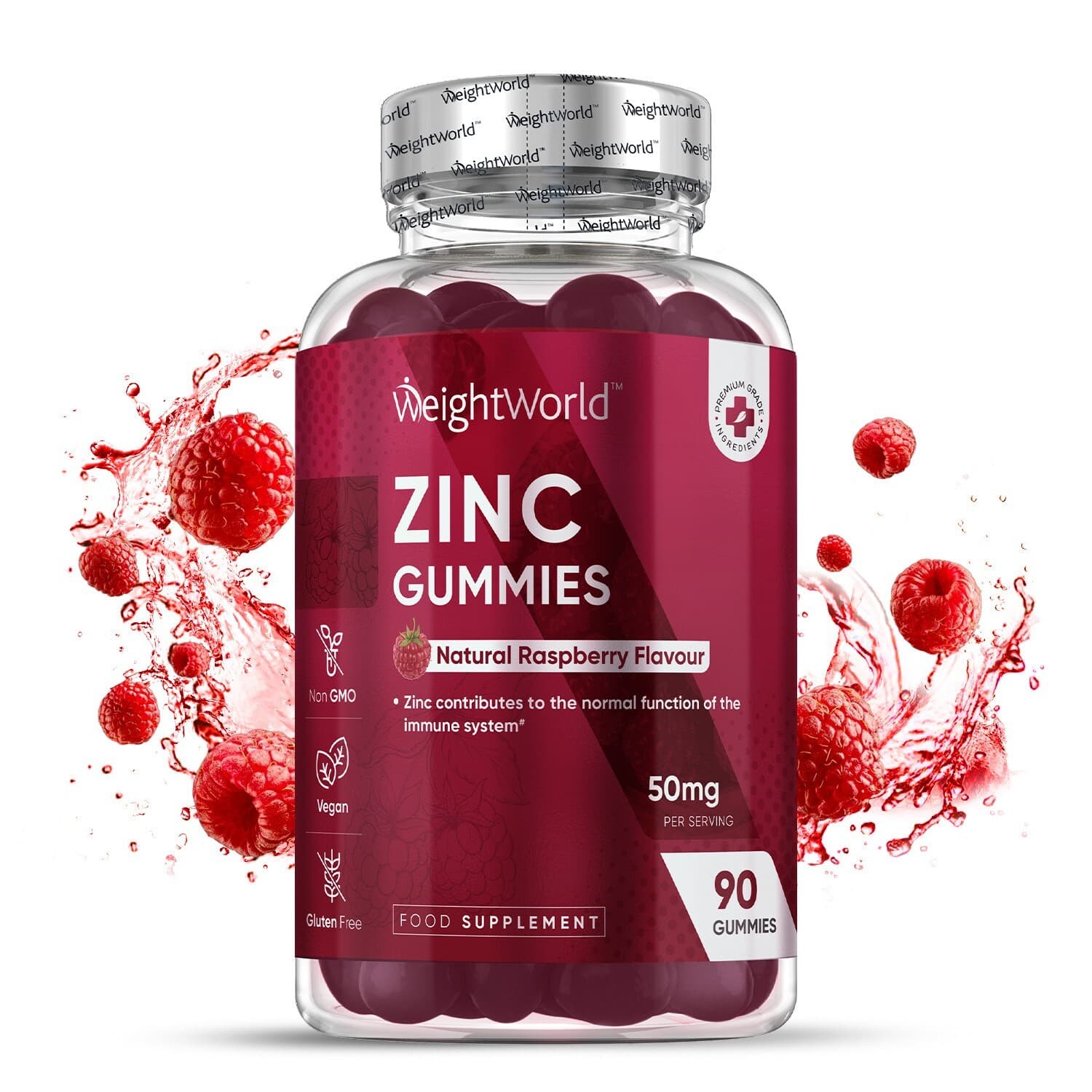Zinc - 90 Gummies - Hair| skin and nail health - Metabolism support - Eye health