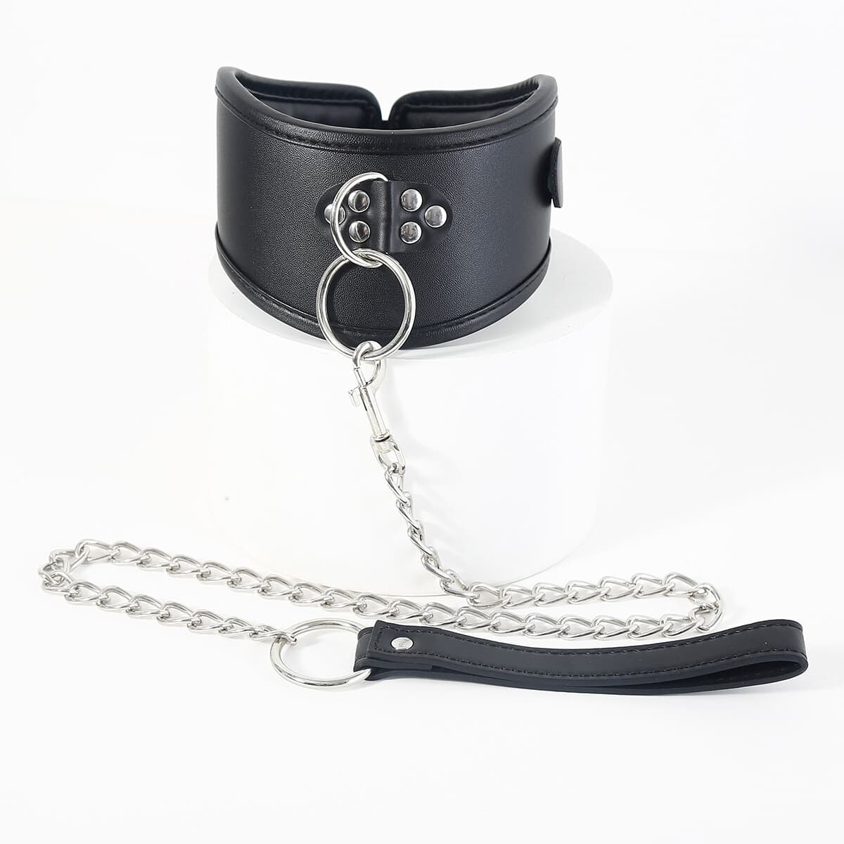 PU leather neckcollar Bondage Posture Collar neck collar Restraints leash Lead