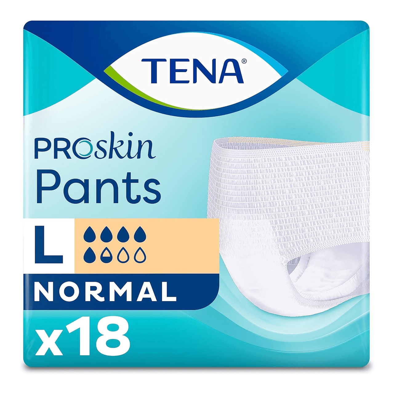 TENA Proskin Pants Normal Large Incontinence Pants - Pack of 18 - Size L
