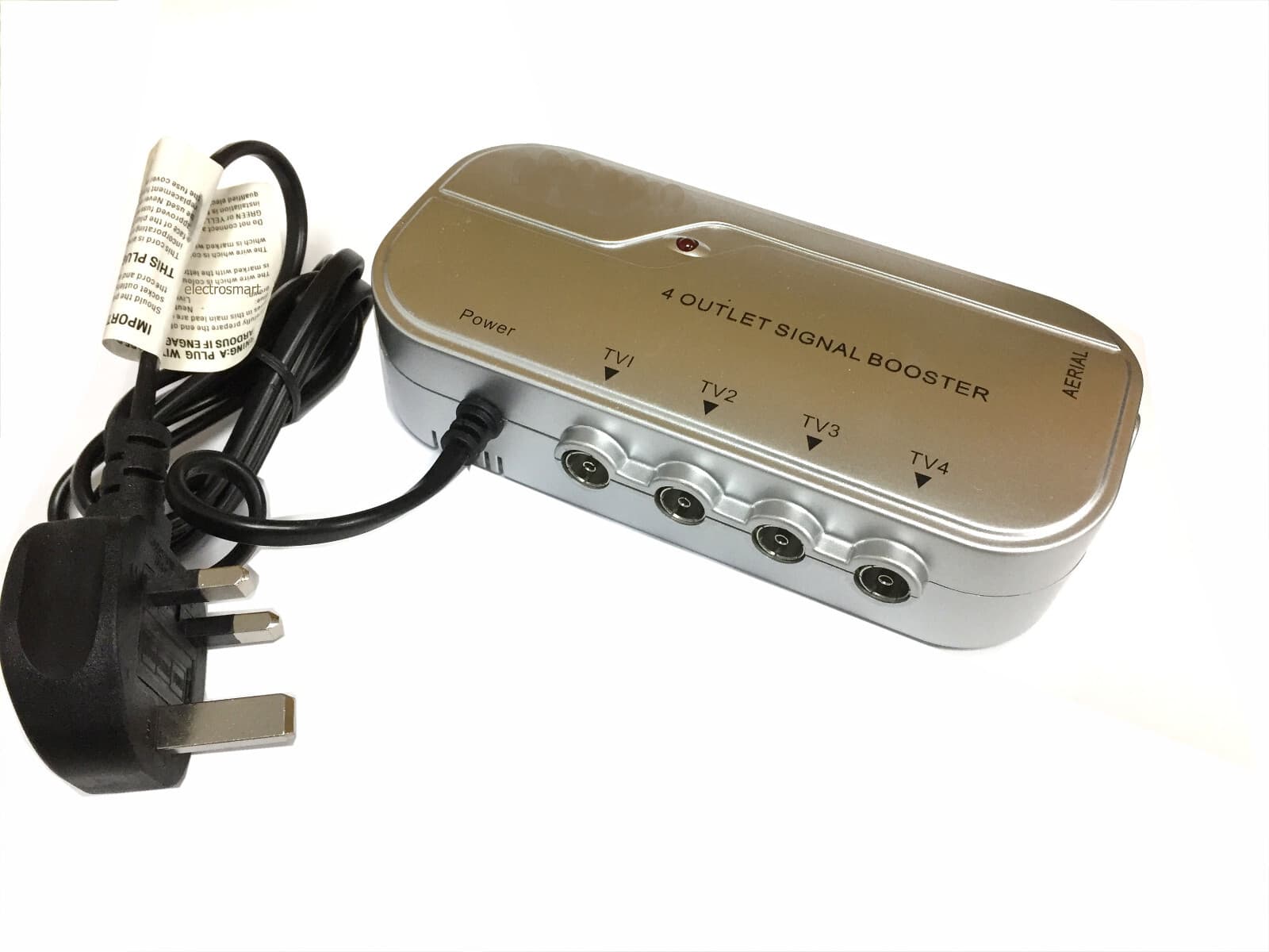4 Way / Output TV Aerial Signal Distribution Amplifier Booster with 4G Filter