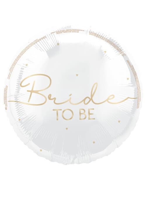 Bride To Be White and Gold Uninflated Helium Balloon Hen Night Party Decoration
