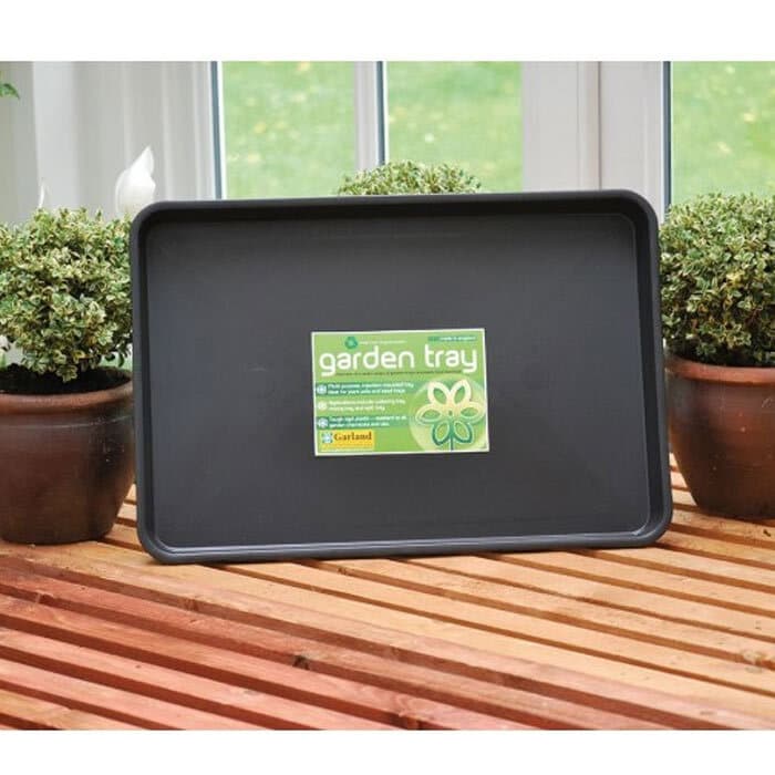 Garland Black Plant Pot Watering Seed Growbag Plastic Garden Tray - Standard